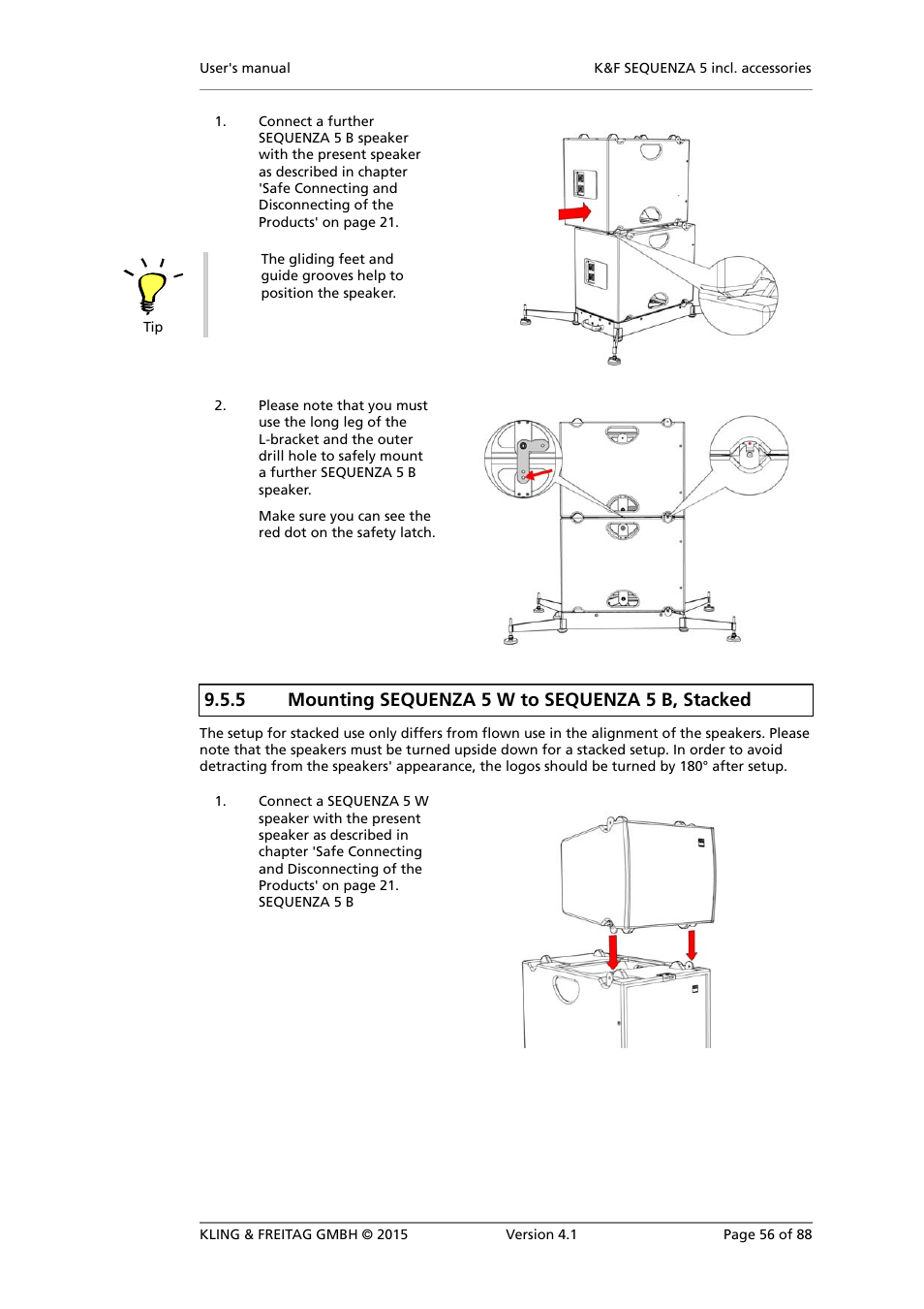 Mounting sequenza 5 w to sequenza 5 b, stacked, 5 mounting sequenza 5 w to sequenza 5 b, stacked | KLING & FREITAG K&F SEQUENZA 5 W User Manual | Page 56 / 88