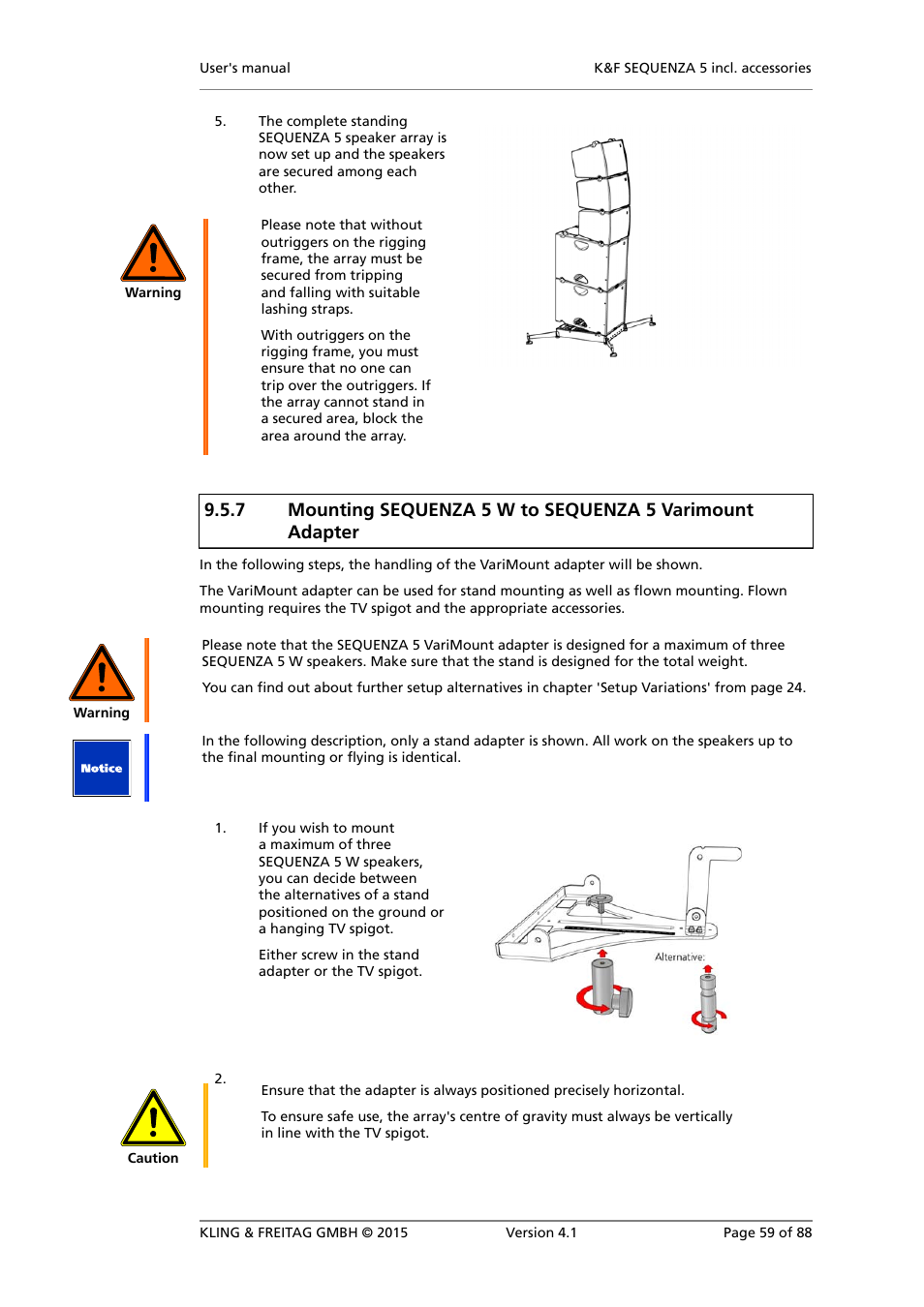 KLING & FREITAG K&F SEQUENZA 5 W User Manual | Page 59 / 88