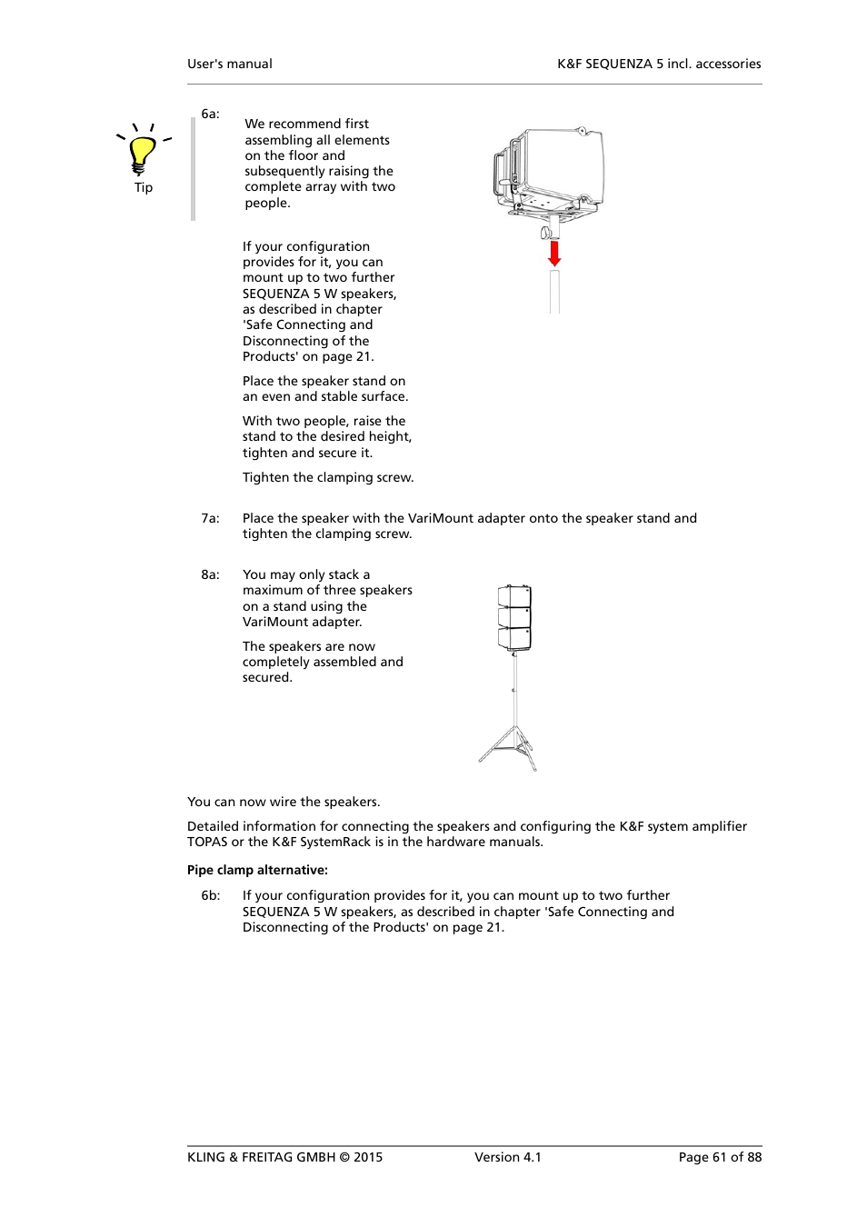 KLING & FREITAG K&F SEQUENZA 5 W User Manual | Page 61 / 88