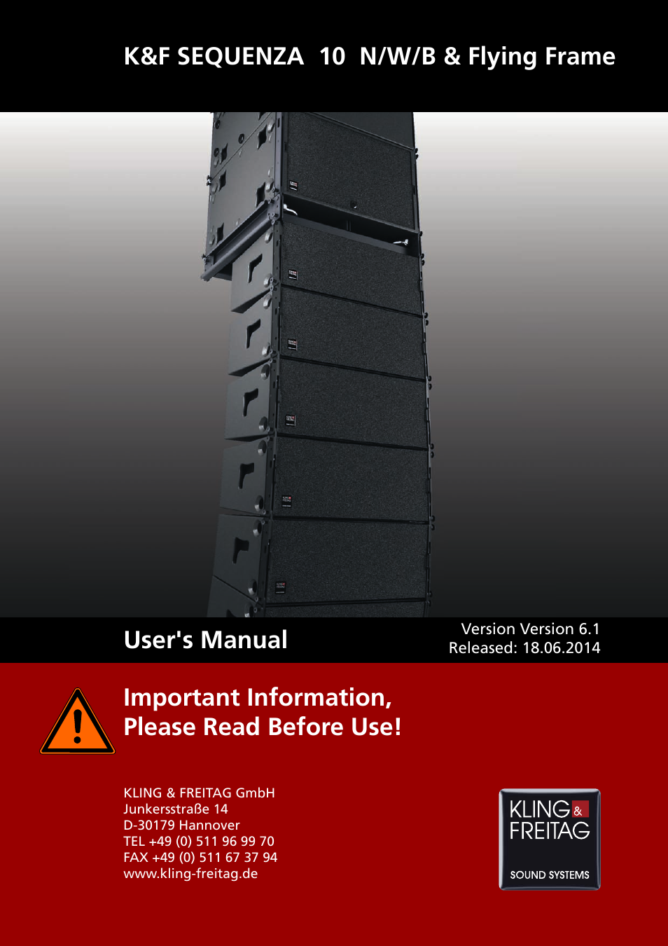 KLING & FREITAG K&F SEQUENZA 10 W User Manual | 70 pages