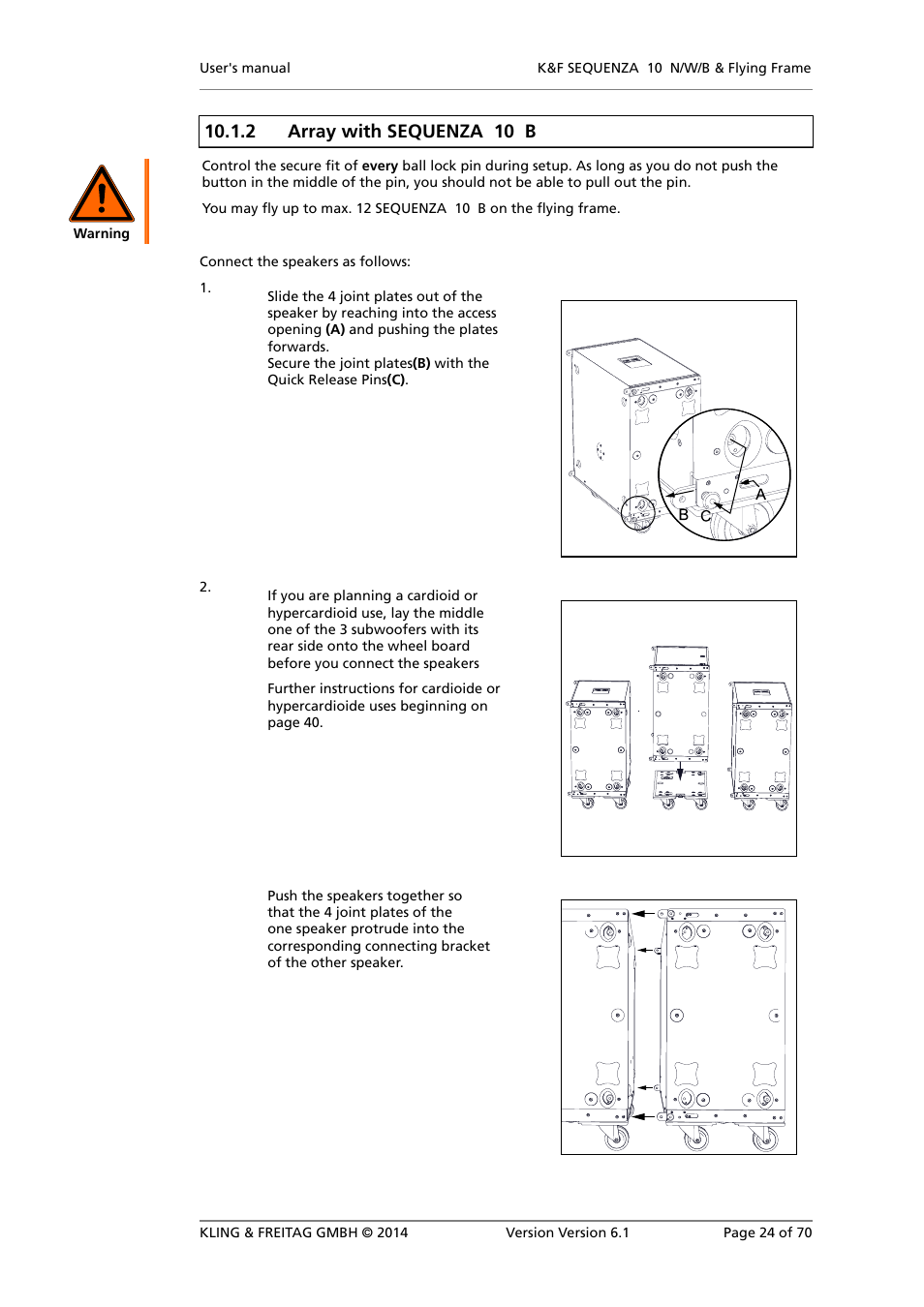 Array with sequenza 10 b, 2 array with sequenza 10 b | KLING & FREITAG K&F SEQUENZA 10 W User Manual | Page 24 / 70