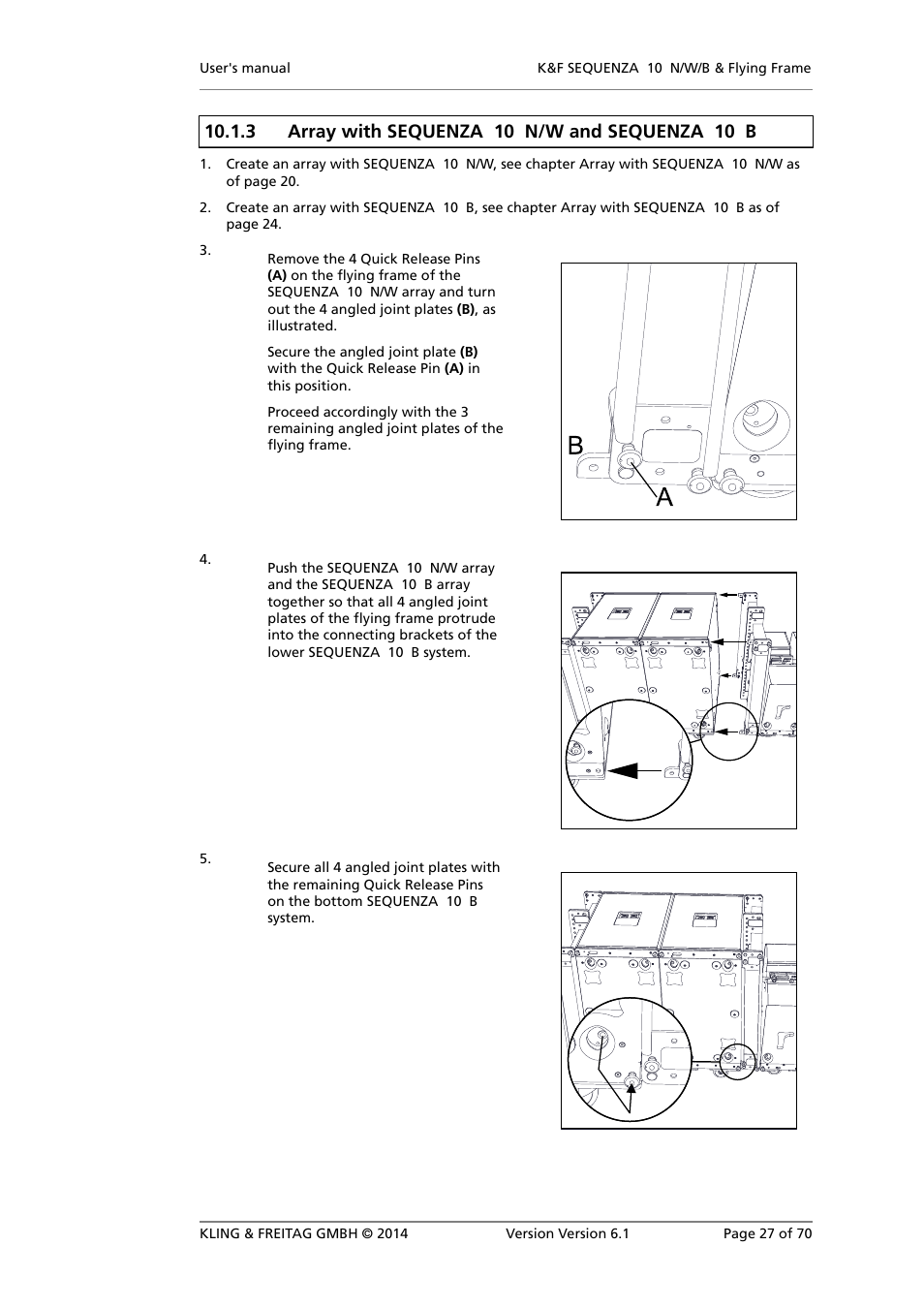 Array with sequenza 10 n/w and sequenza 10 b | KLING & FREITAG K&F SEQUENZA 10 W User Manual | Page 27 / 70