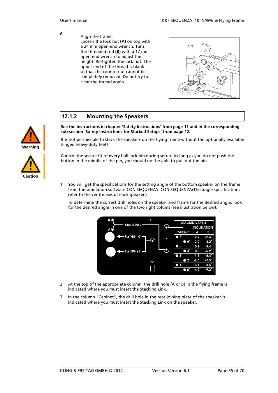 Mounting the speakers, 2 mounting the speakers | KLING & FREITAG K&F SEQUENZA 10 W User Manual | Page 35 / 70