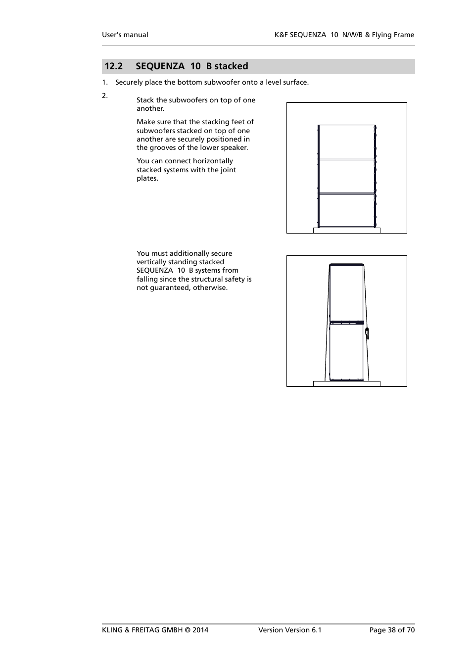 Sequenza 10 b stacked, 2 sequenza 10 b stacked | KLING & FREITAG K&F SEQUENZA 10 W User Manual | Page 38 / 70