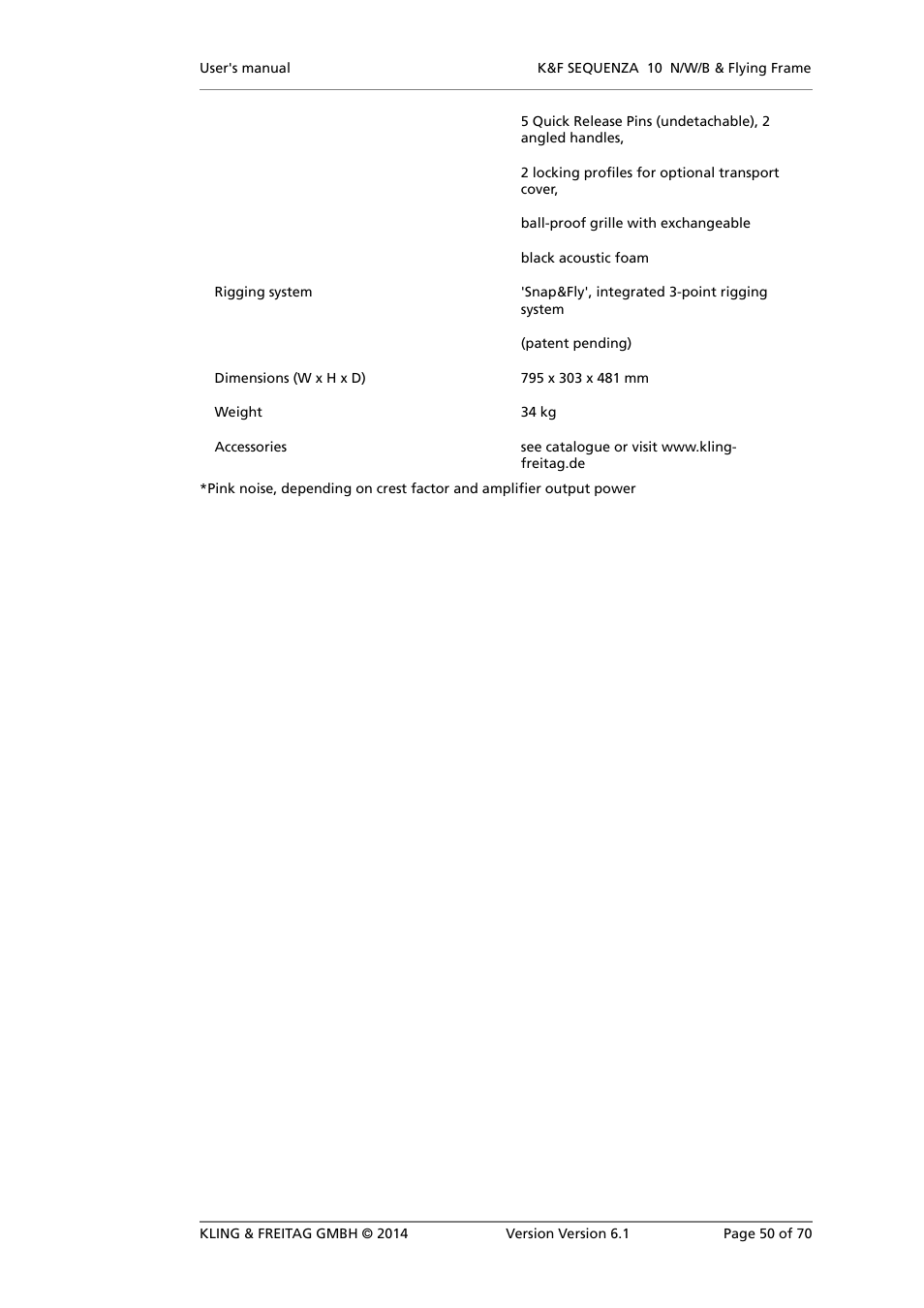 KLING & FREITAG K&F SEQUENZA 10 W User Manual | Page 50 / 70
