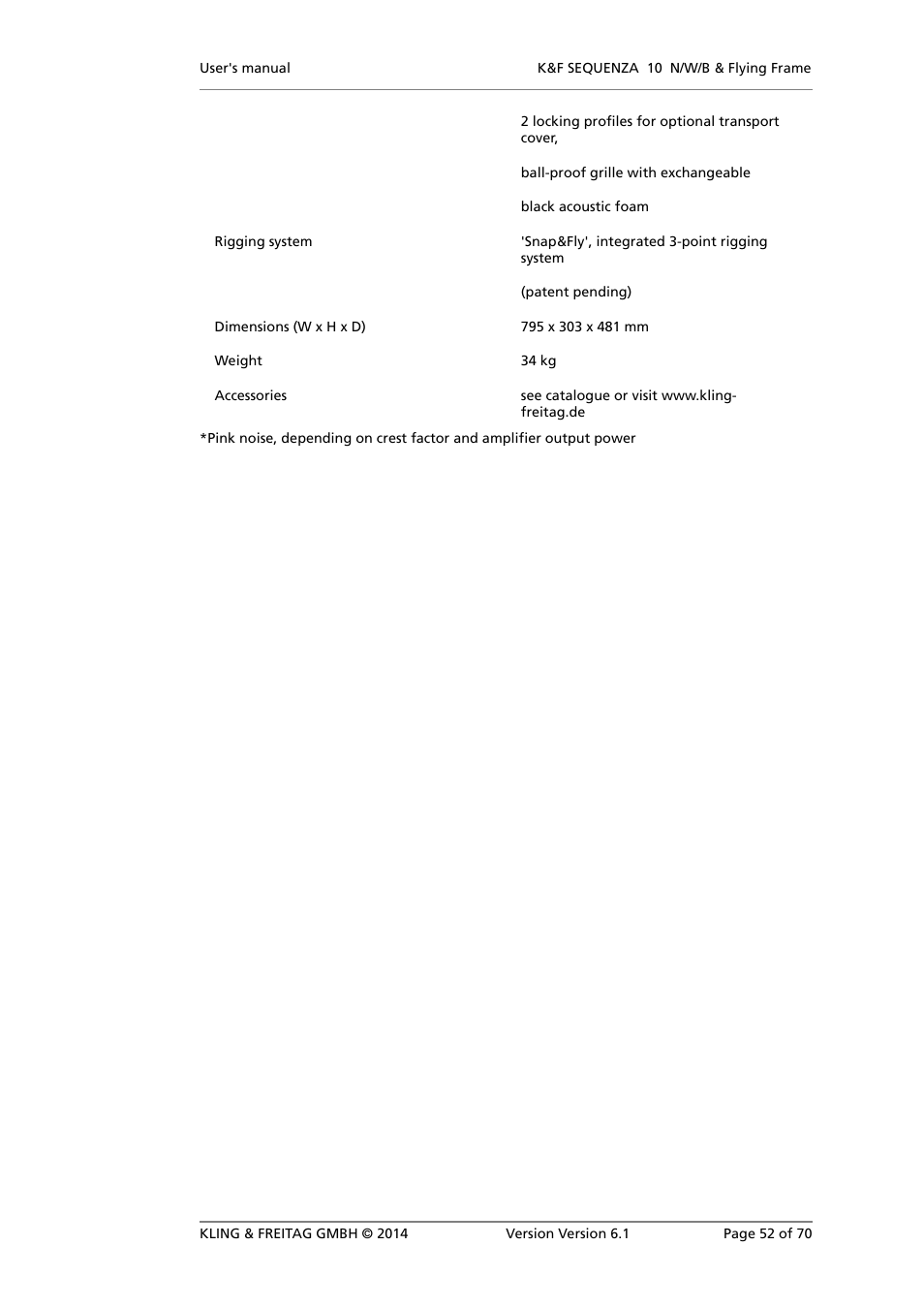 KLING & FREITAG K&F SEQUENZA 10 W User Manual | Page 52 / 70