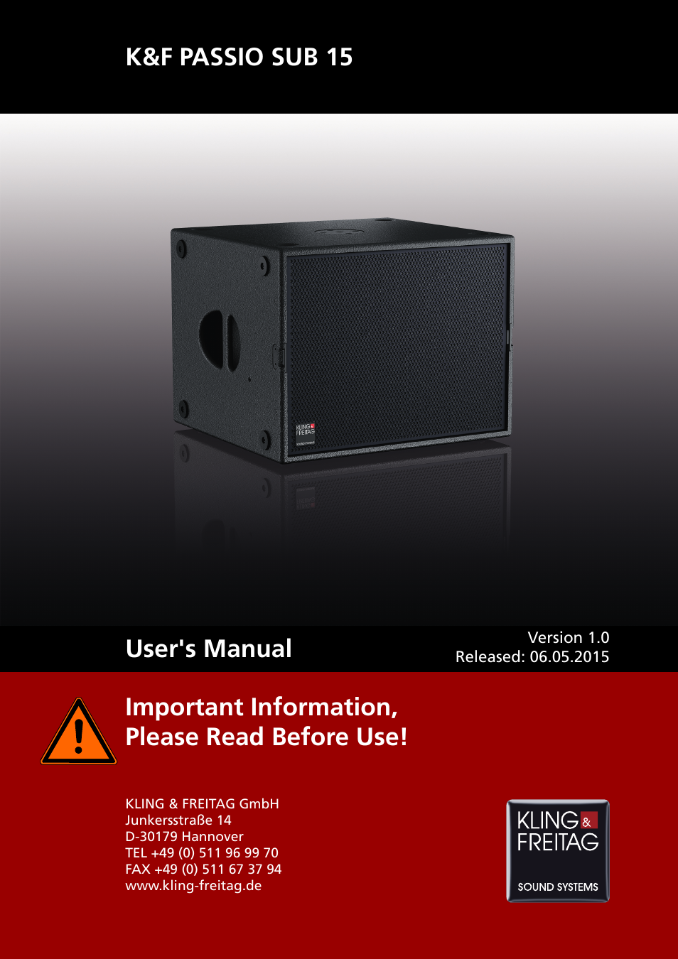 KLING & FREITAG K&F PASSIO SUB 15 User Manual | 19 pages
