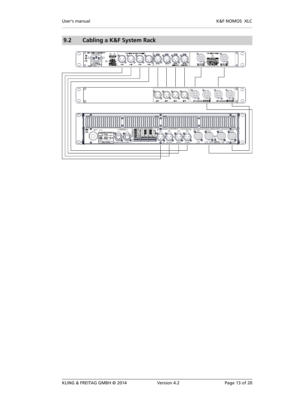 2 cabling a k&f system rack | KLING & FREITAG K&F NOMOS XLC User Manual | Page 13 / 20