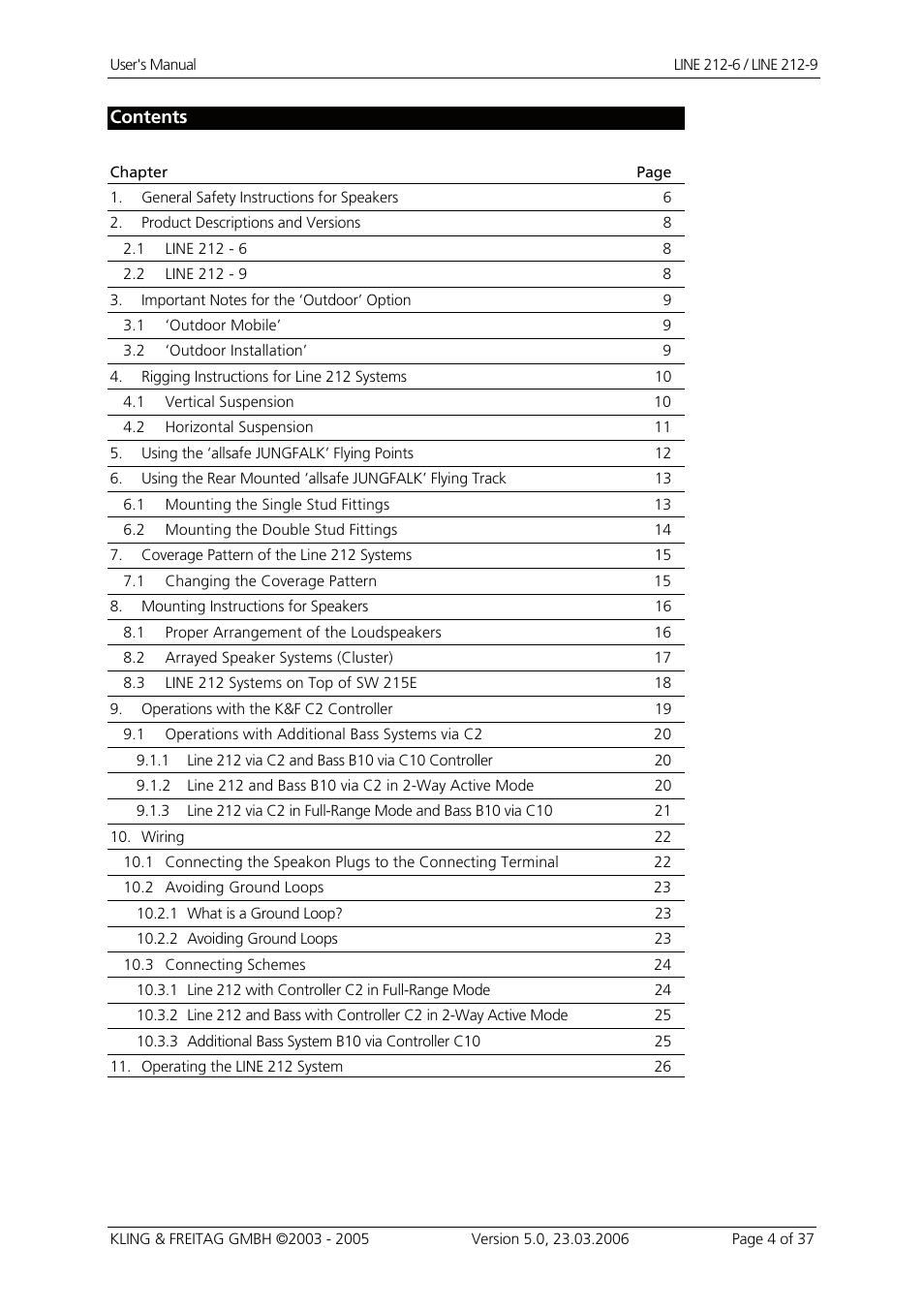 KLING & FREITAG K&F Line 212-9 User Manual | Page 4 / 37
