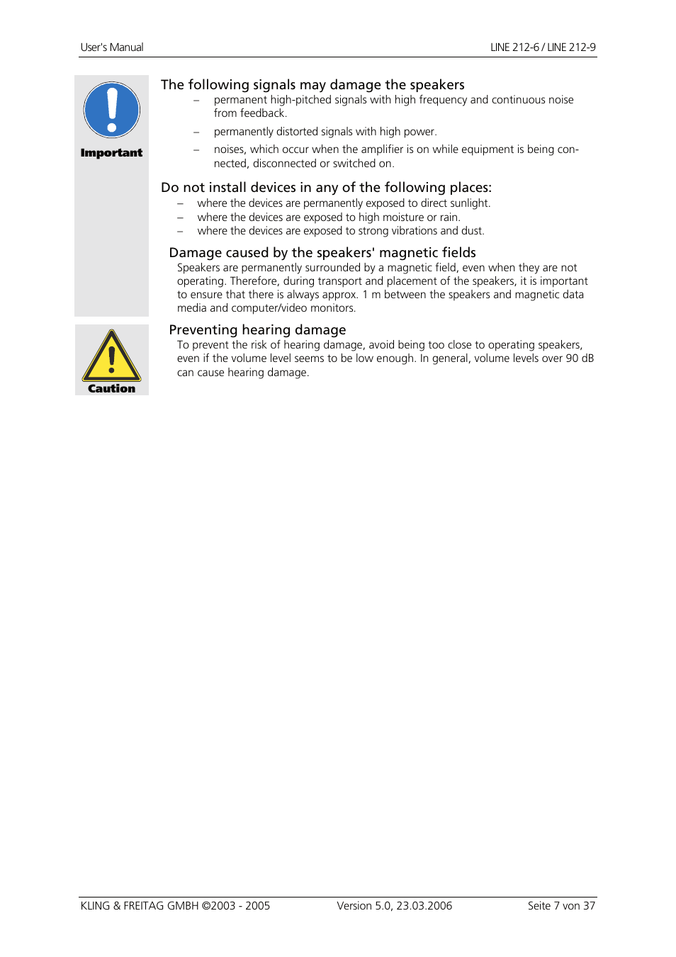 KLING & FREITAG K&F Line 212-9 User Manual | Page 7 / 37
