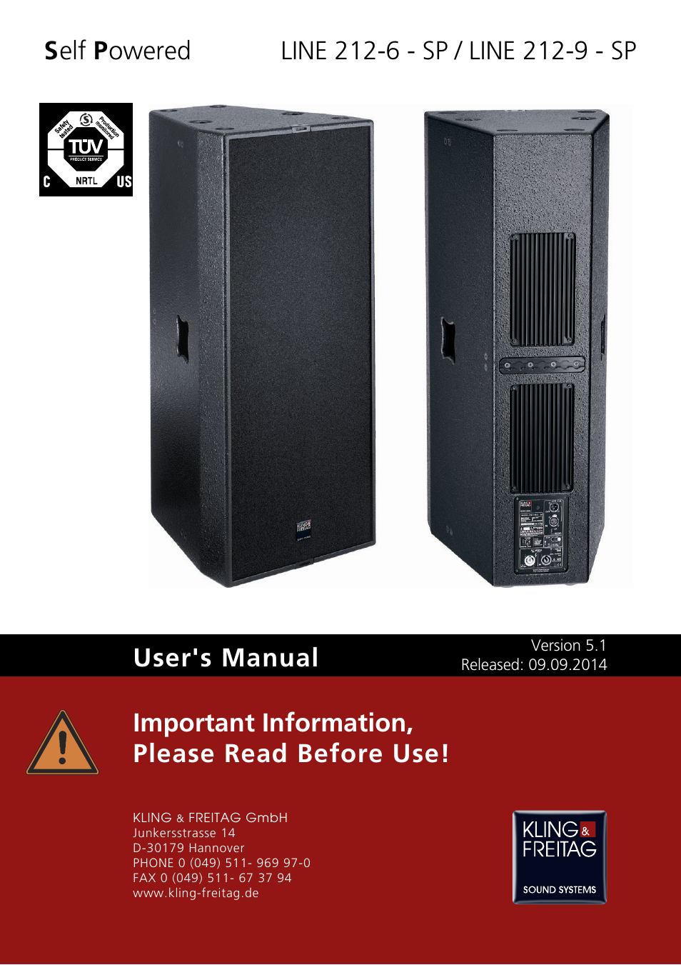 KLING & FREITAG K&F Line 212-9 - SP User Manual | 44 pages
