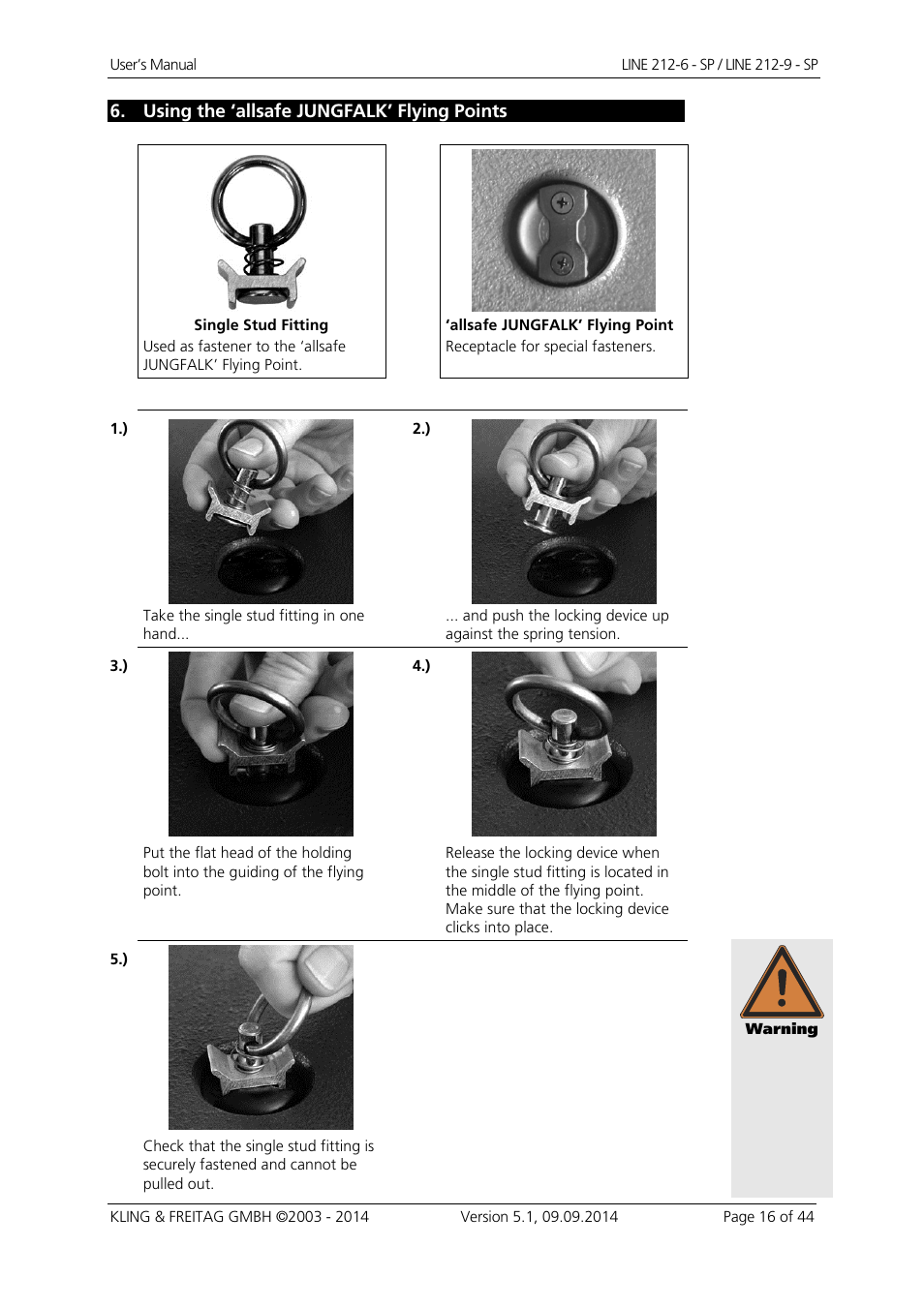 Using the ‘allsafe jungfalk’ flying points | KLING & FREITAG K&F Line 212-9 - SP User Manual | Page 16 / 44