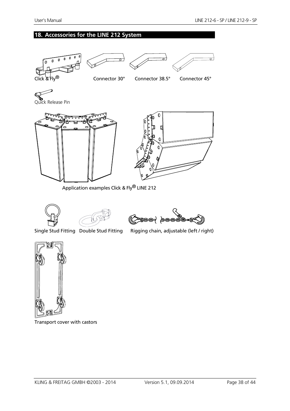 Accessories for the line 212 system | KLING & FREITAG K&F Line 212-9 - SP User Manual | Page 38 / 44