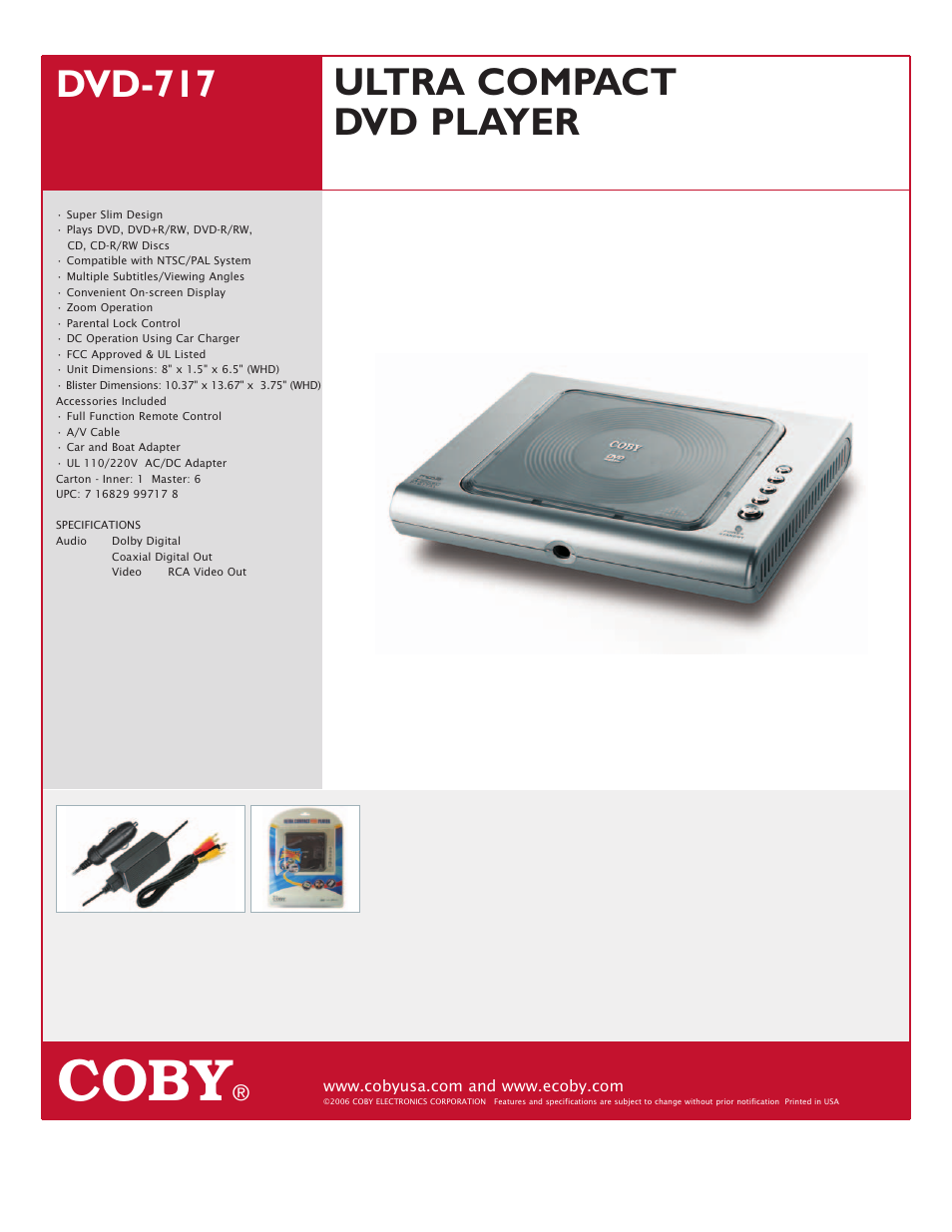 COBY DVD-717 User Manual | 1 page