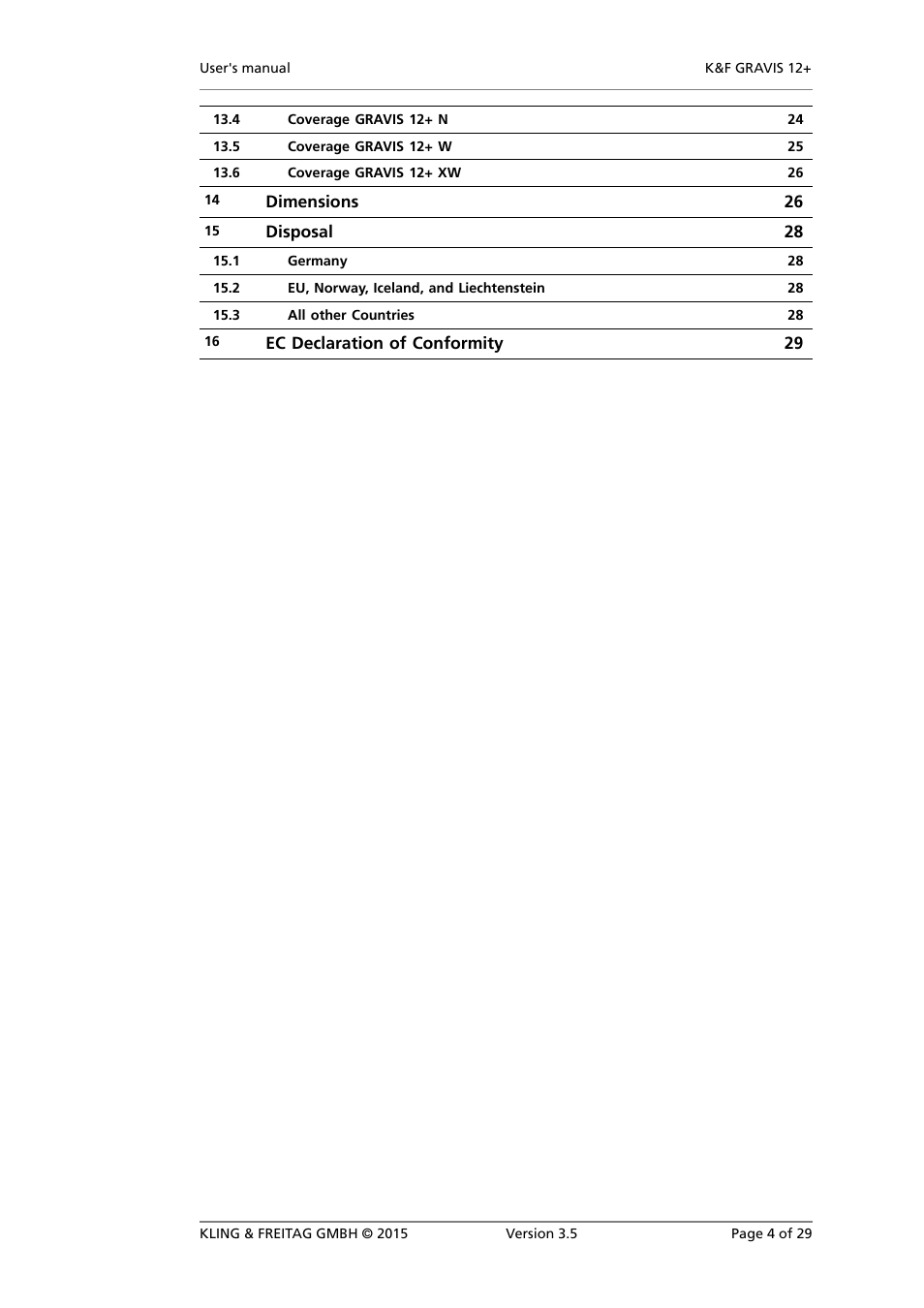 KLING & FREITAG K&F GRAVIS 12+ XW User Manual | Page 4 / 29