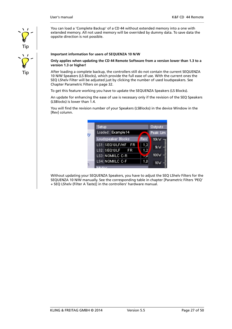 KLING & FREITAG K&F CD Remote User Manual | Page 27 / 50