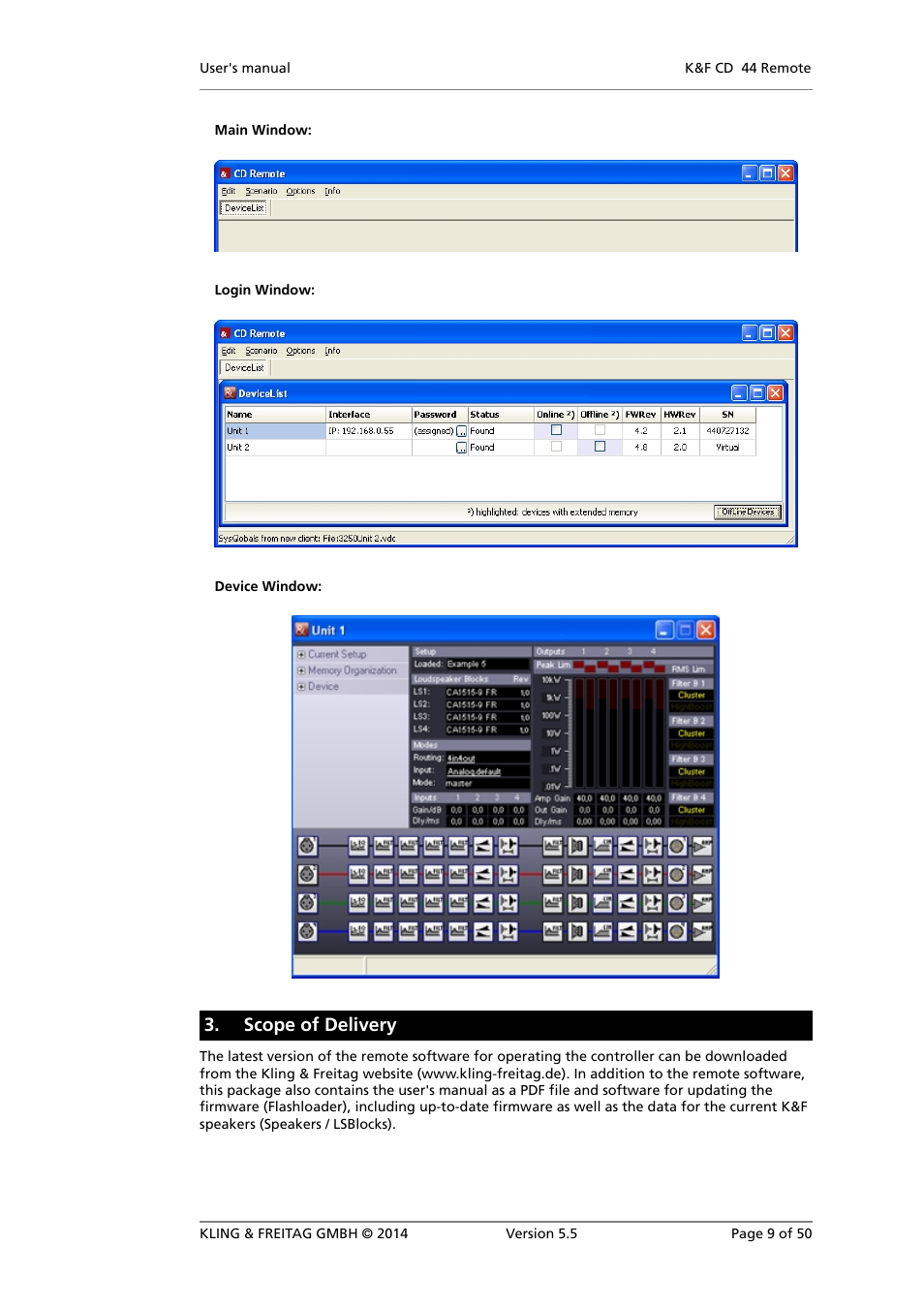 Scope of delivery, Product description | KLING & FREITAG K&F CD Remote User Manual | Page 9 / 50
