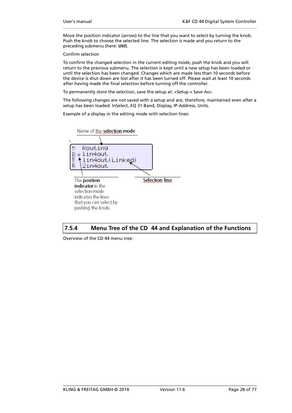 KLING & FREITAG K&F CD 44 Digital System controller User Manual | Page 28 / 77