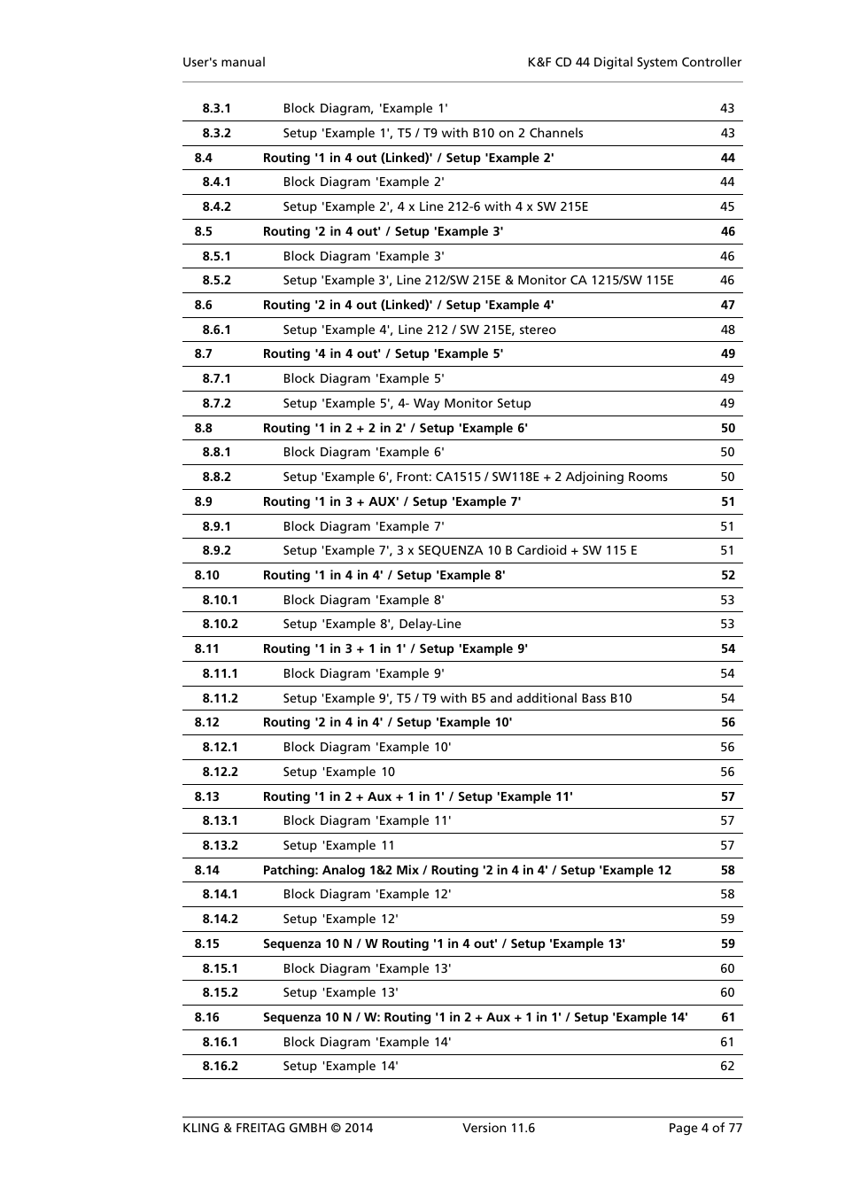 KLING & FREITAG K&F CD 44 Digital System controller User Manual | Page 4 / 77