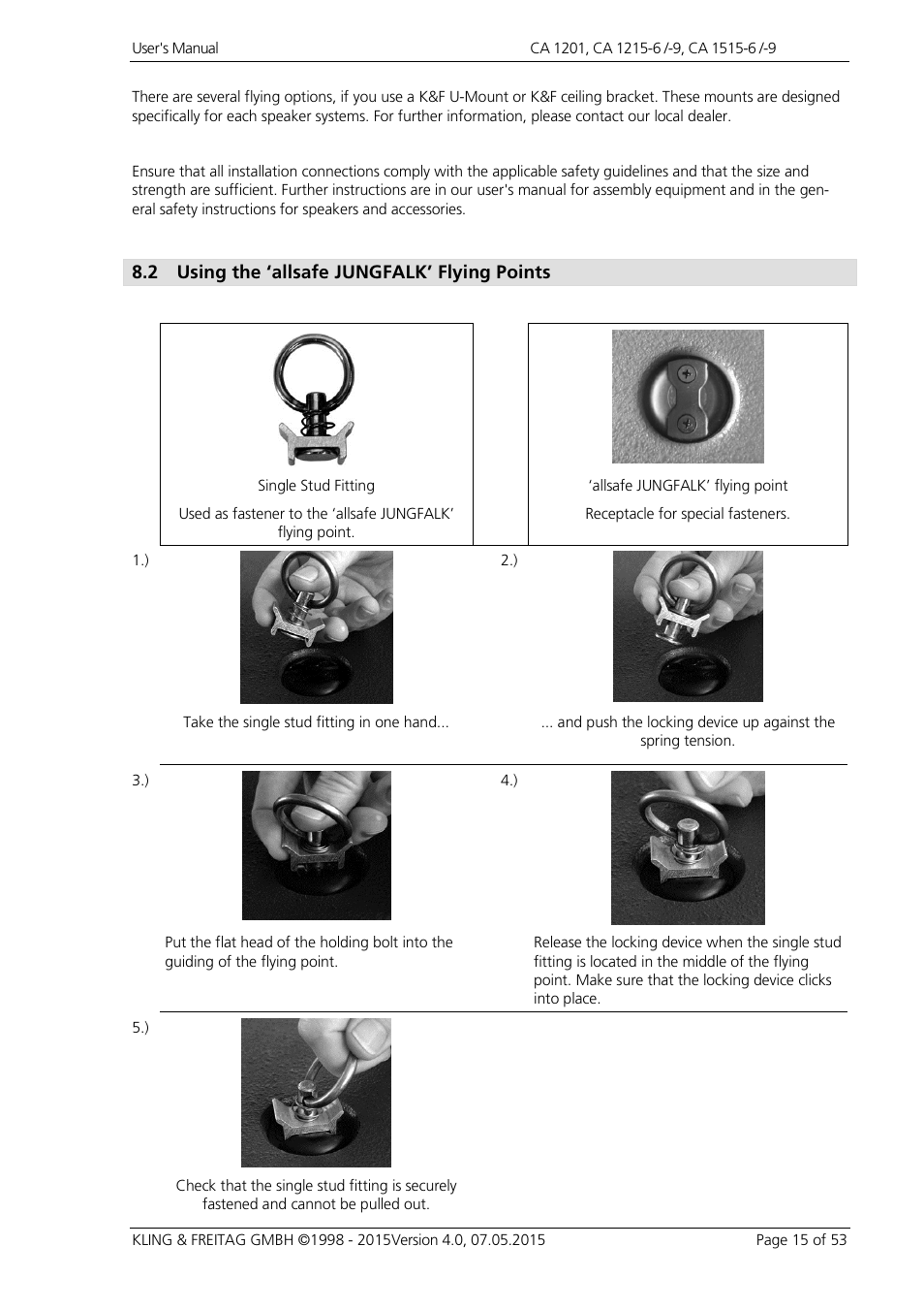 2 using the ‘allsafe jungfalk’ flying points | KLING & FREITAG K&F CA 1515-9 User Manual | Page 15 / 53