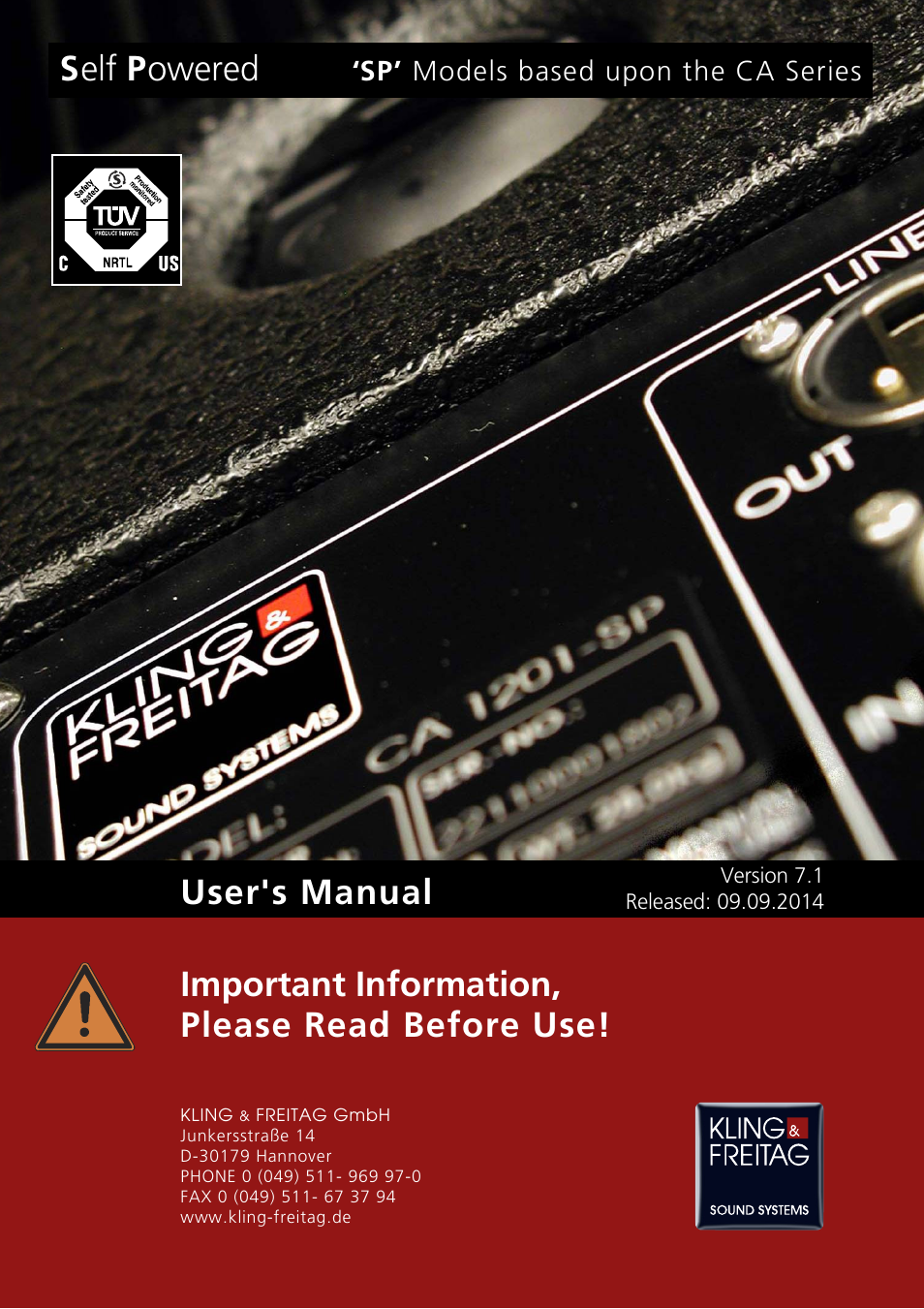 KLING & FREITAG K&F CA 1515-9 - SP User Manual | 52 pages