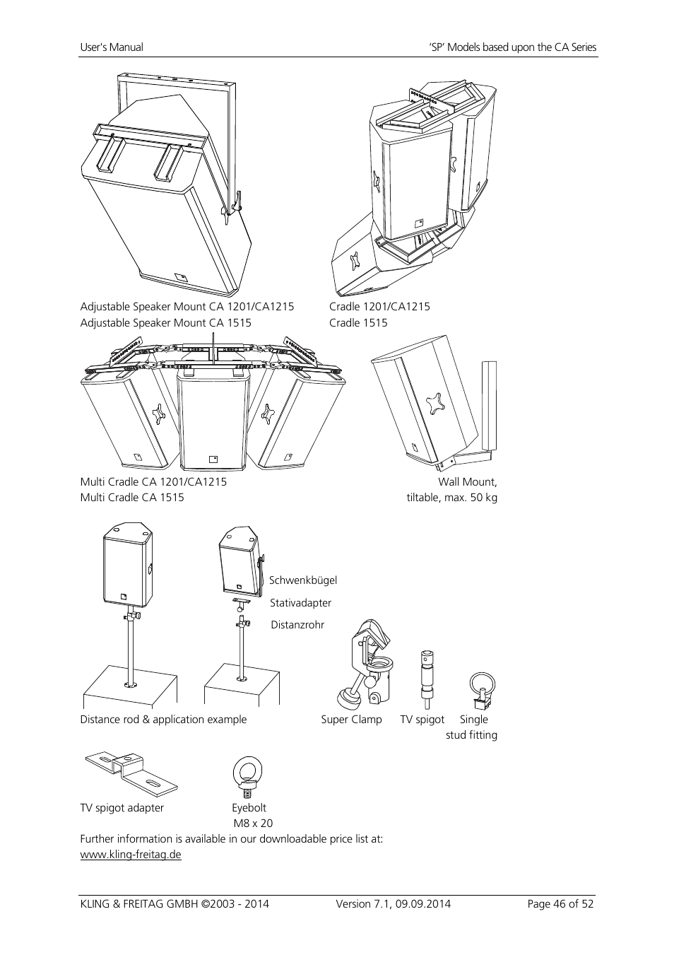 KLING & FREITAG K&F CA 1515-9 - SP User Manual | Page 46 / 52