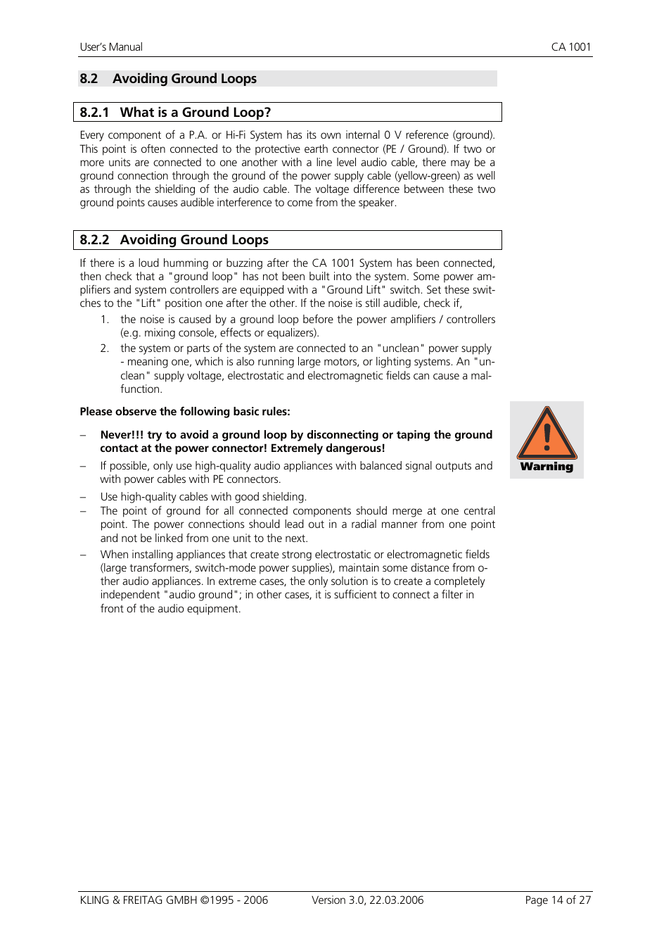 Avoiding ground loops, What is a ground loop | KLING & FREITAG K&F CA 1001 User Manual | Page 14 / 27