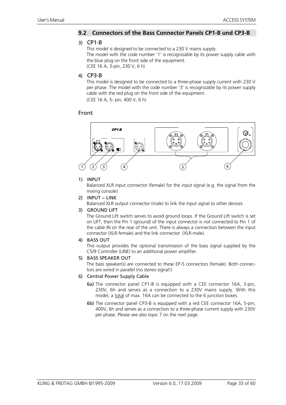 Cp1-b, Cp3-b, Front | KLING & FREITAG K&F ACCESS T9 User Manual | Page 33 / 60