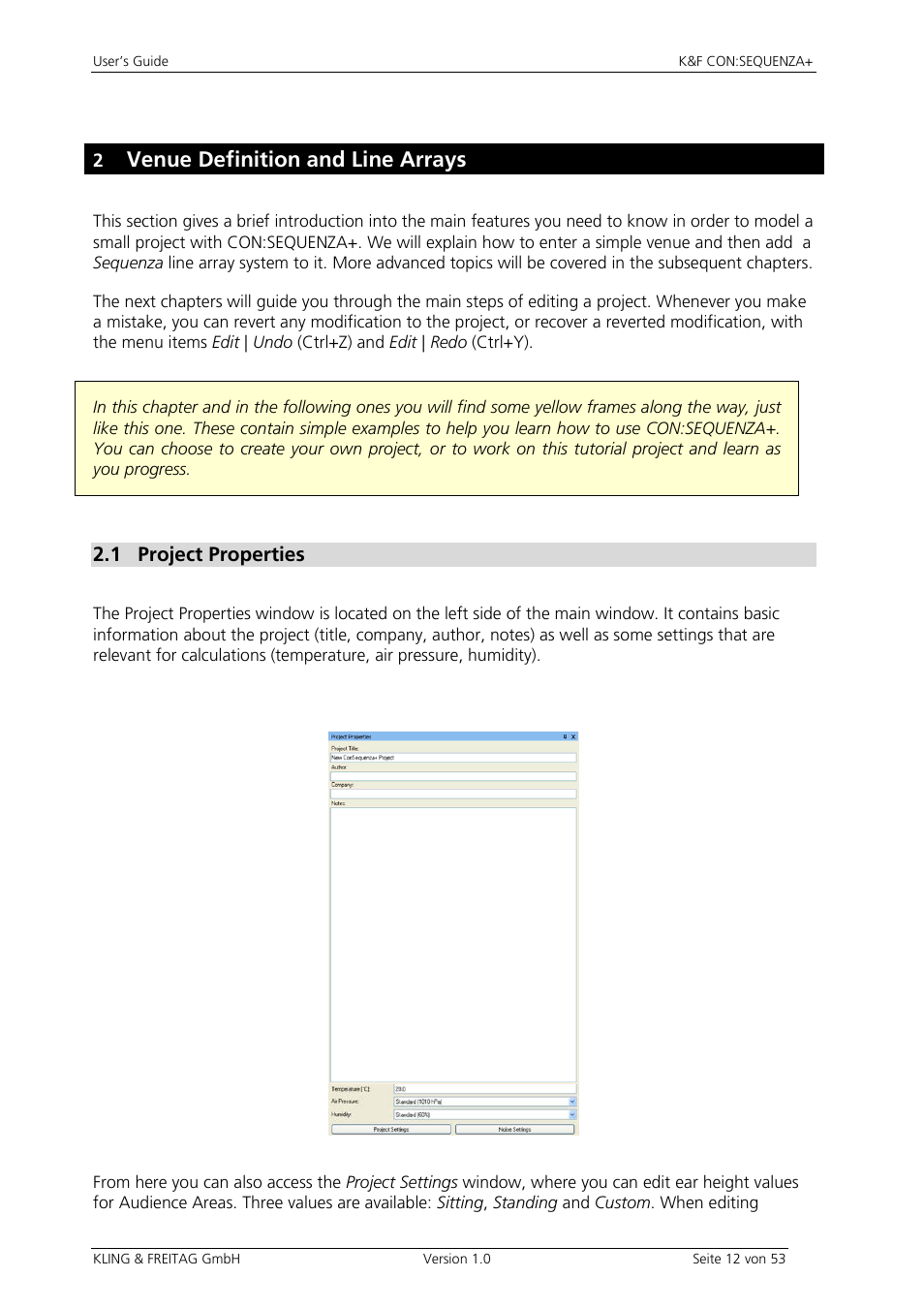 Venue definition and line arrays | KLING & FREITAG CON:SEQUENZA+K&F User Manual | Page 12 / 53