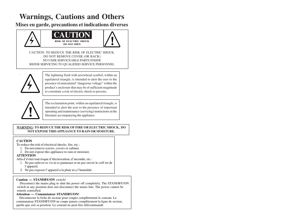 Caution, Warnings, cautions and others | Knox Video Media Flex Series User Manual | Page 3 / 17