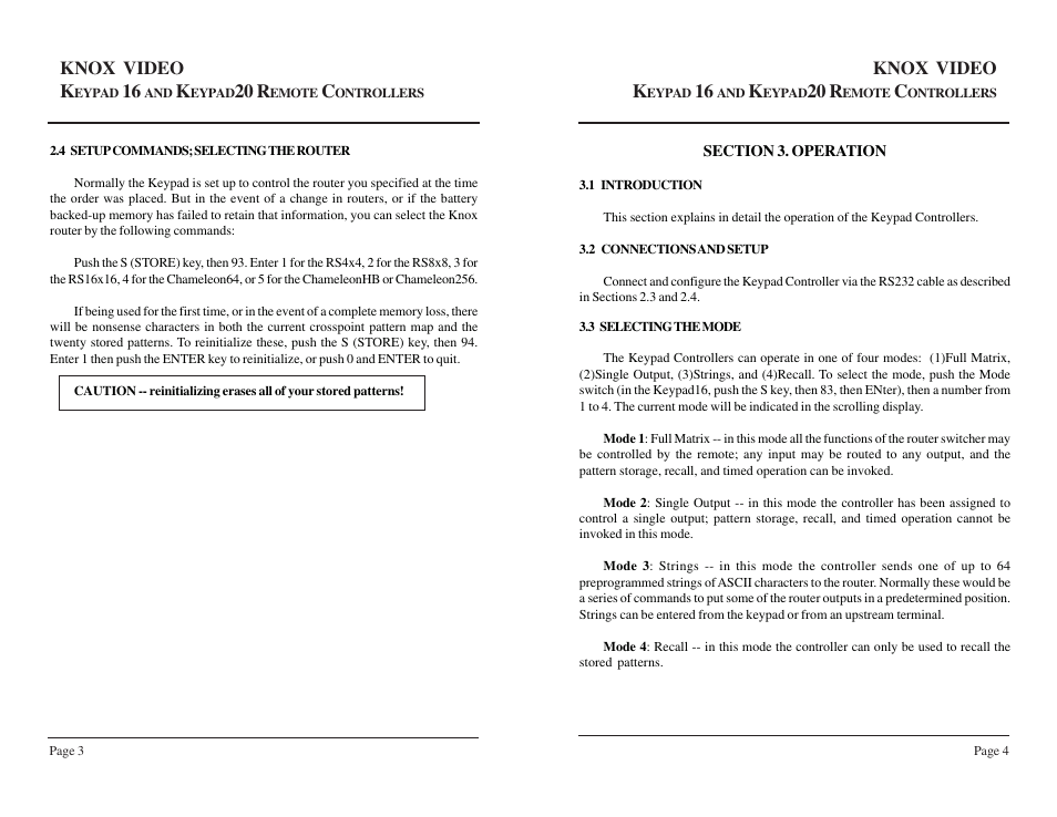 20 r | Knox Video KEYPAD16 User Manual | Page 4 / 9