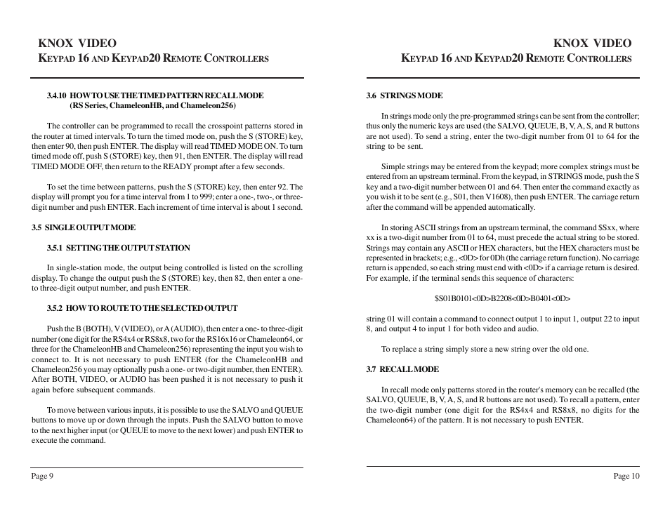 20 r | Knox Video KEYPAD16 User Manual | Page 7 / 9