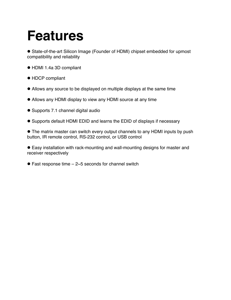 Features | Knox Video DIGI-88 User Manual | Page 5 / 21