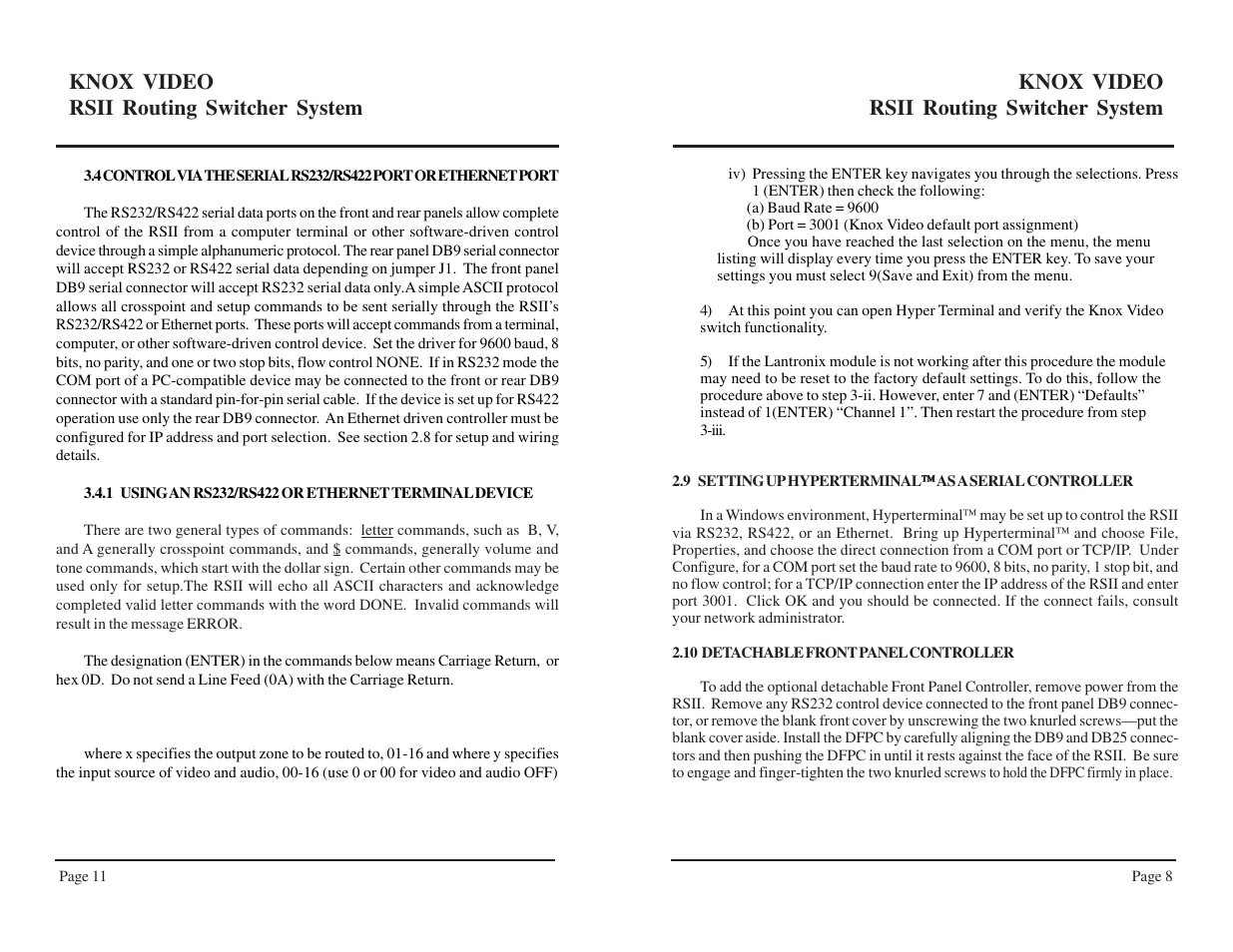 Knox video rsii routing switcher system | Knox Video RSII User Manual | Page 13 / 14