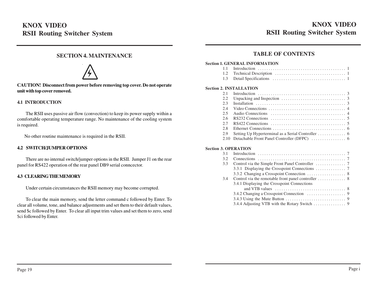 Knox video rsii routing switcher system | Knox Video RSII User Manual | Page 5 / 14