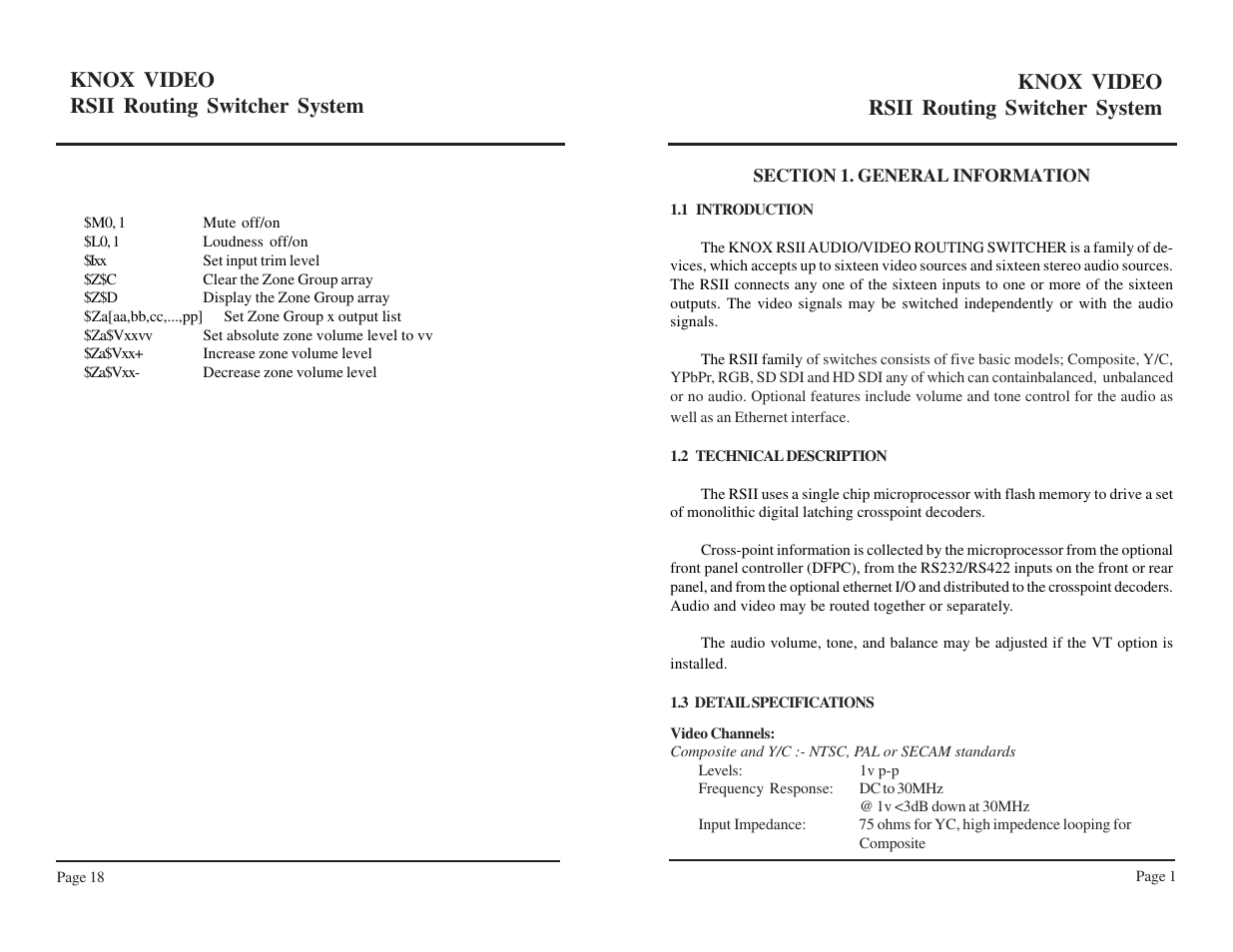 Knox video rsii routing switcher system | Knox Video RSII User Manual | Page 6 / 14