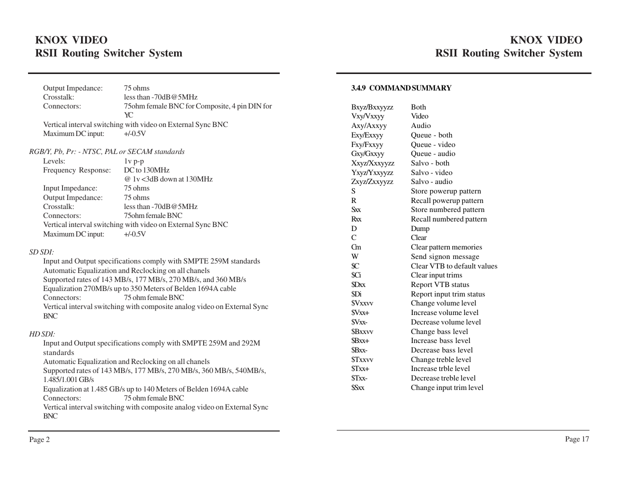 Knox video rsii routing switcher system | Knox Video RSII User Manual | Page 7 / 14