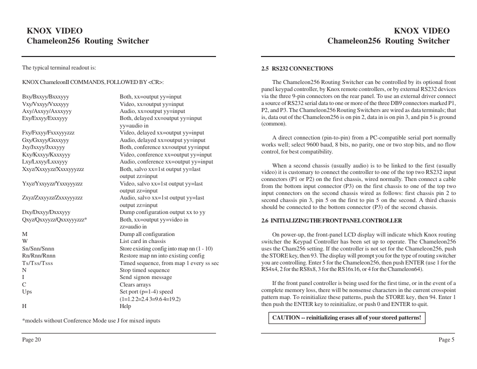Knox video chameleon256 routing switcher | Knox Video Chameleon256 Series User Manual | Page 10 / 17