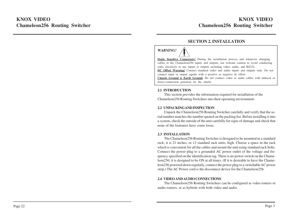 Knox Video Chameleon256 Series User Manual | Page 8 / 17