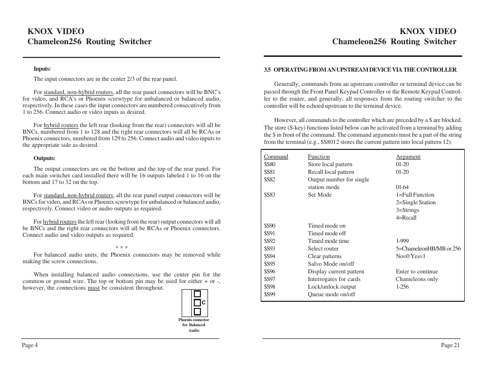Knox video chameleon256 routing switcher | Knox Video Chameleon256 Series User Manual | Page 9 / 17