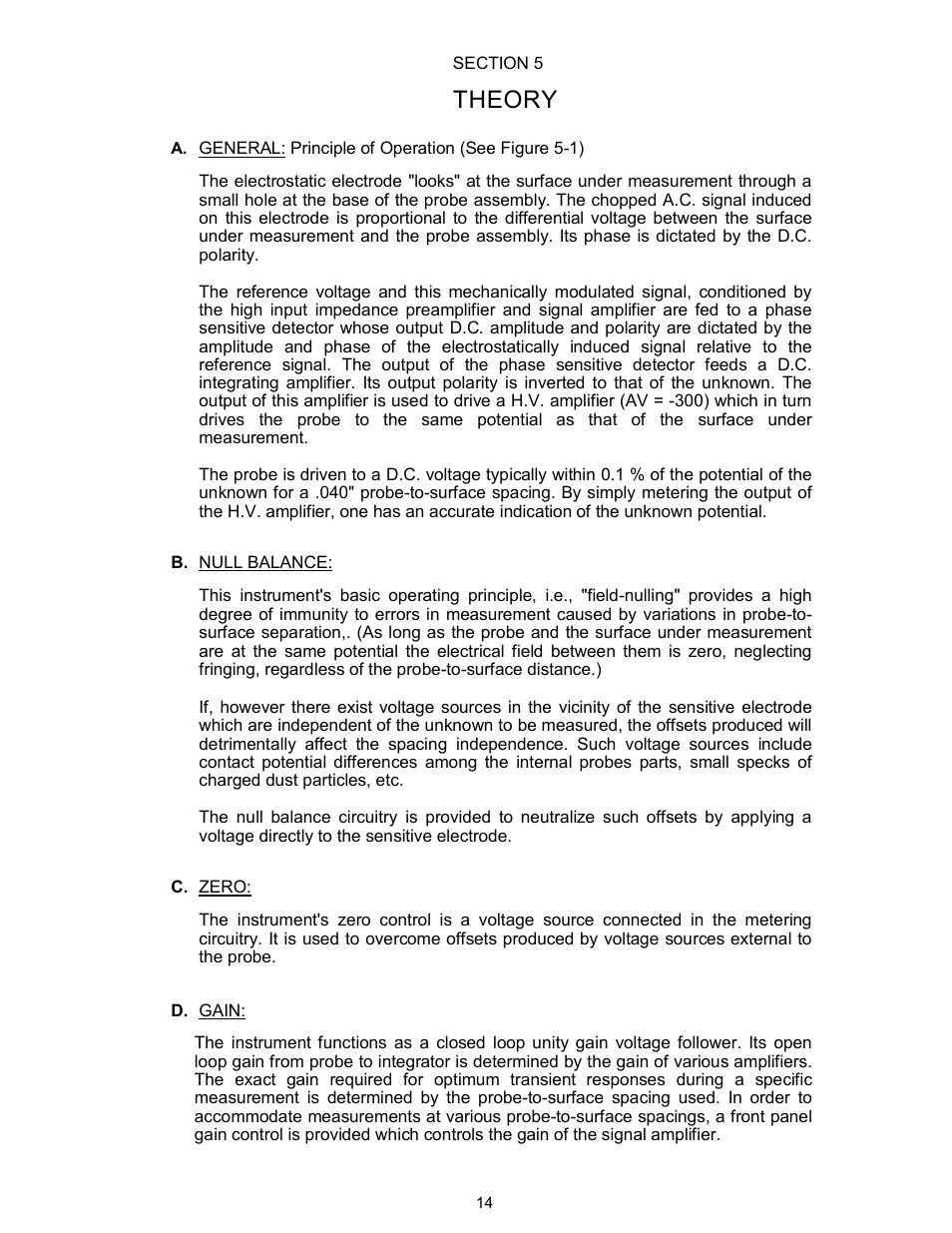 Theory | Monroe Electronics Electrostatic Voltmeter - Isoprobe® - model 244A User Manual | Page 15 / 24