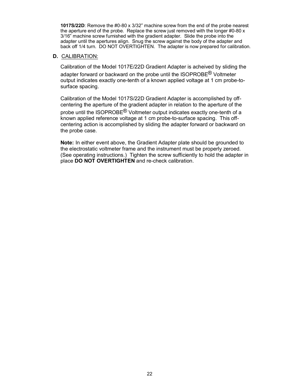 Monroe Electronics Electrostatic Voltmeter - Isoprobe® - model 244A User Manual | Page 23 / 24