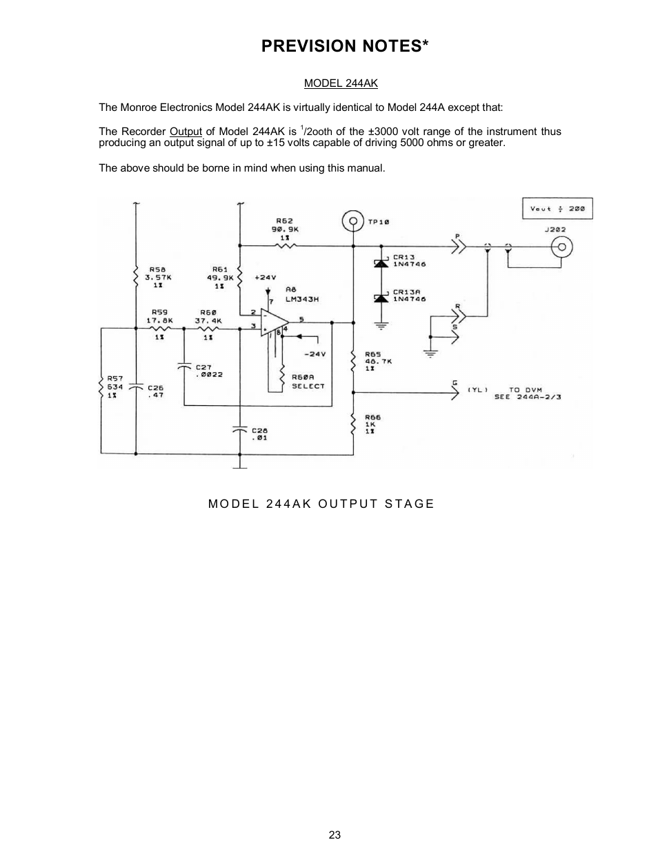 Monroe Electronics Electrostatic Voltmeter - Isoprobe® - model 244A User Manual | Page 24 / 24