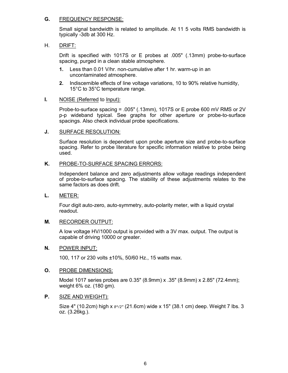 Monroe Electronics Electrostatic Voltmeter - Isoprobe® - model 244A User Manual | Page 6 / 24