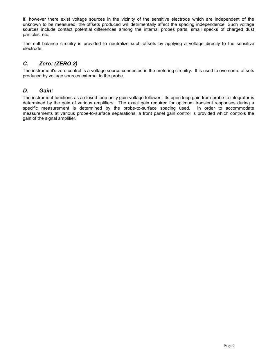 Monroe Electronics Electrostatic Voltmeter - Isoprobe® - model 279L User Manual | Page 12 / 24