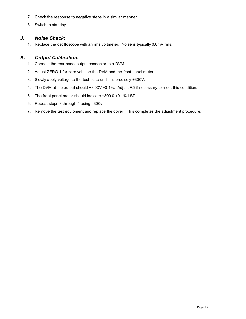 Monroe Electronics Electrostatic Voltmeter - Isoprobe® - model 279L User Manual | Page 15 / 24