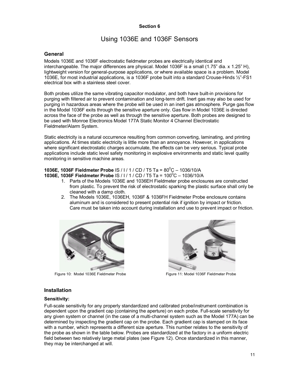 Monroe Electronics Electrostatic Fieldmeter - Static Monitor - model 177A User Manual | Page 12 / 96