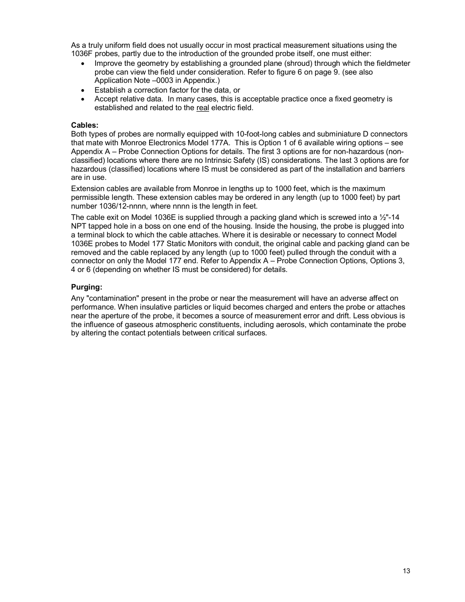 Monroe Electronics Electrostatic Fieldmeter - Static Monitor - model 177A User Manual | Page 14 / 96