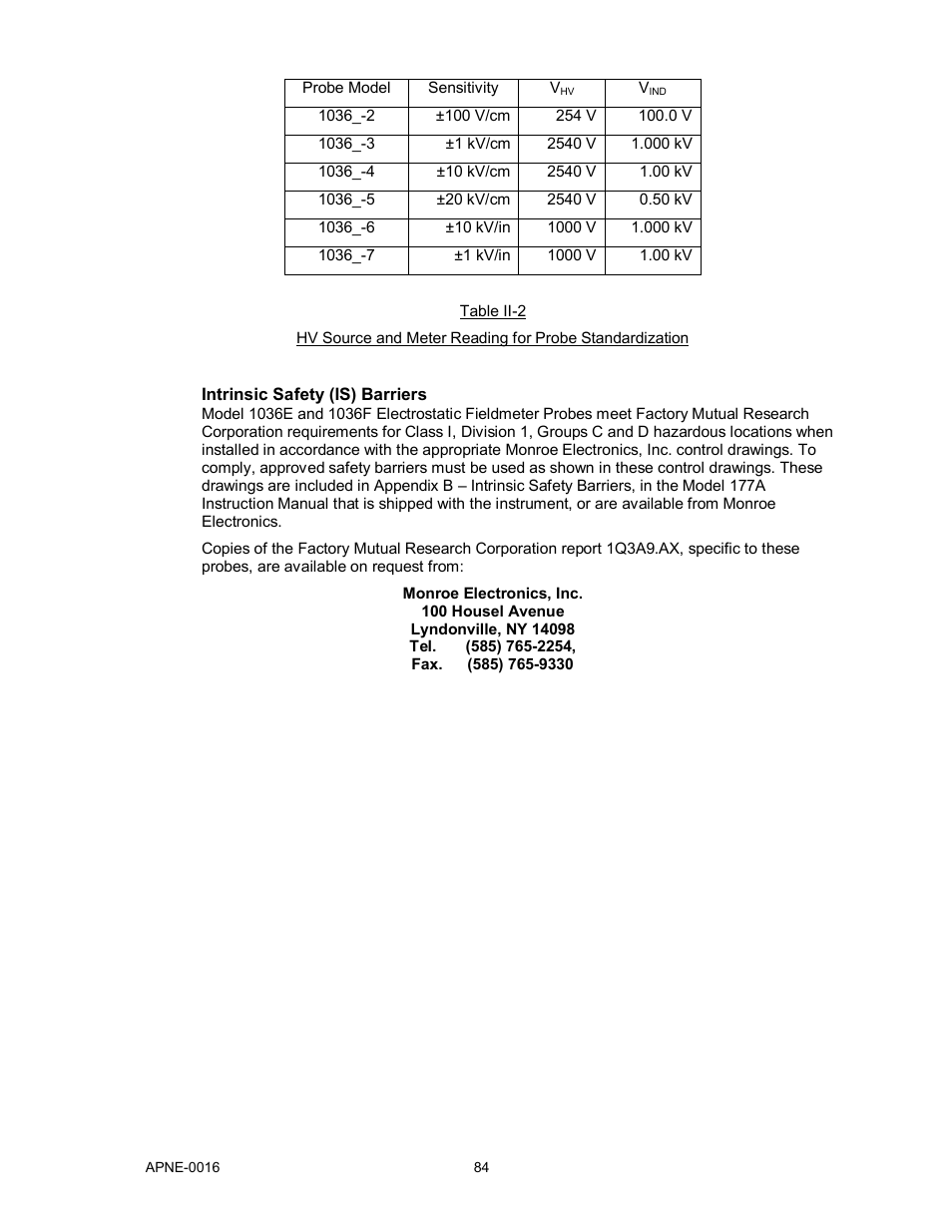 Monroe Electronics Electrostatic Fieldmeter - Static Monitor - model 177A User Manual | Page 85 / 96