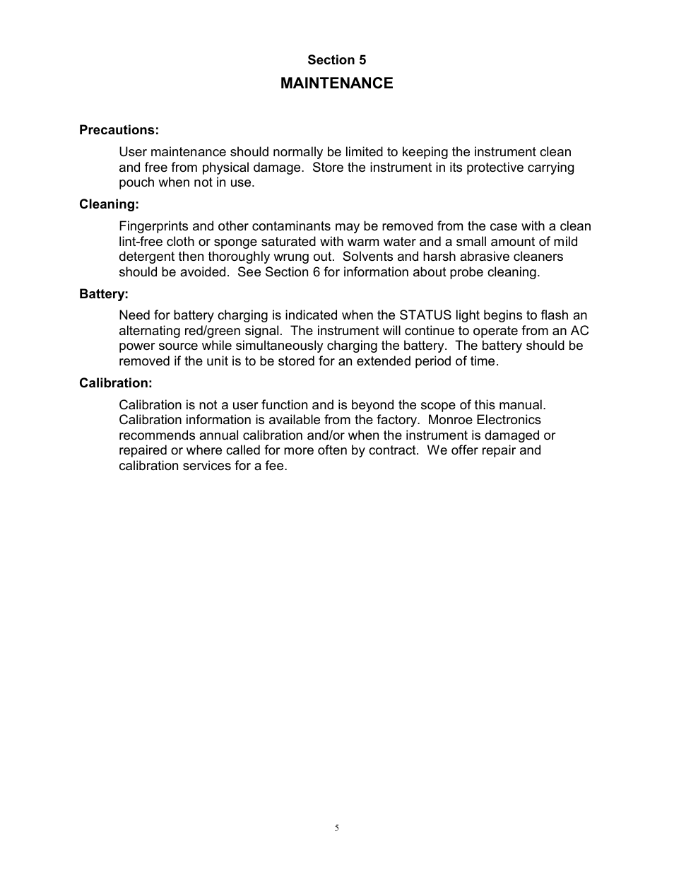 Monroe Electronics Electrostatic Fieldmeter - Portable - model 257D User Manual | Page 7 / 13